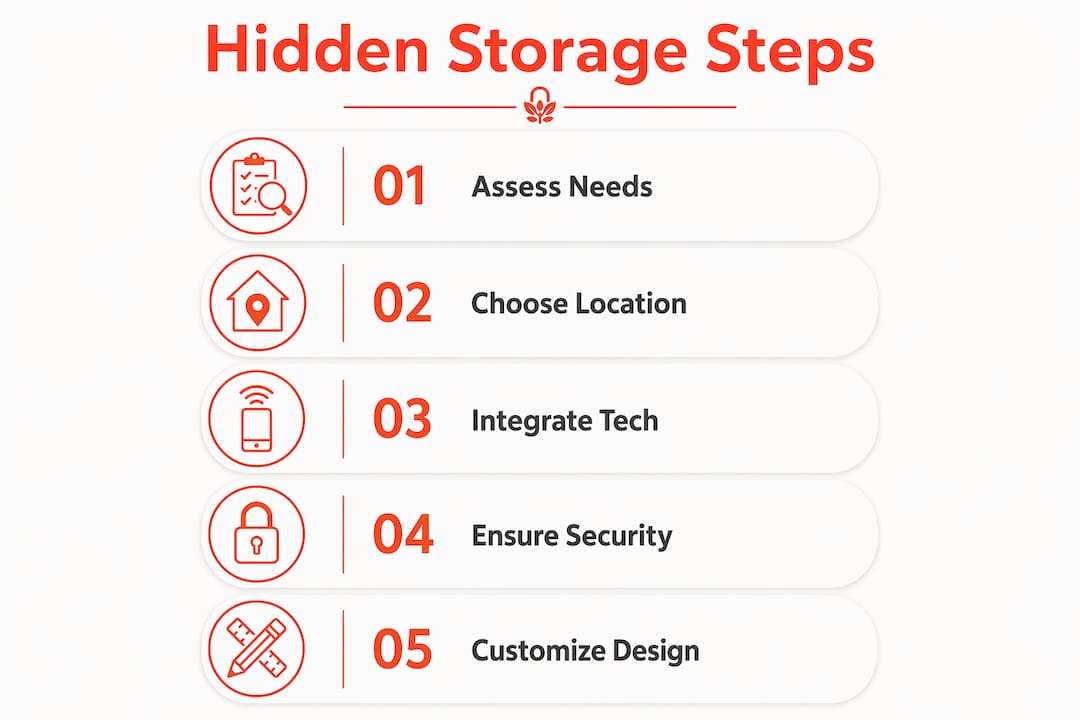 Infographic outlining hidden storage solution steps