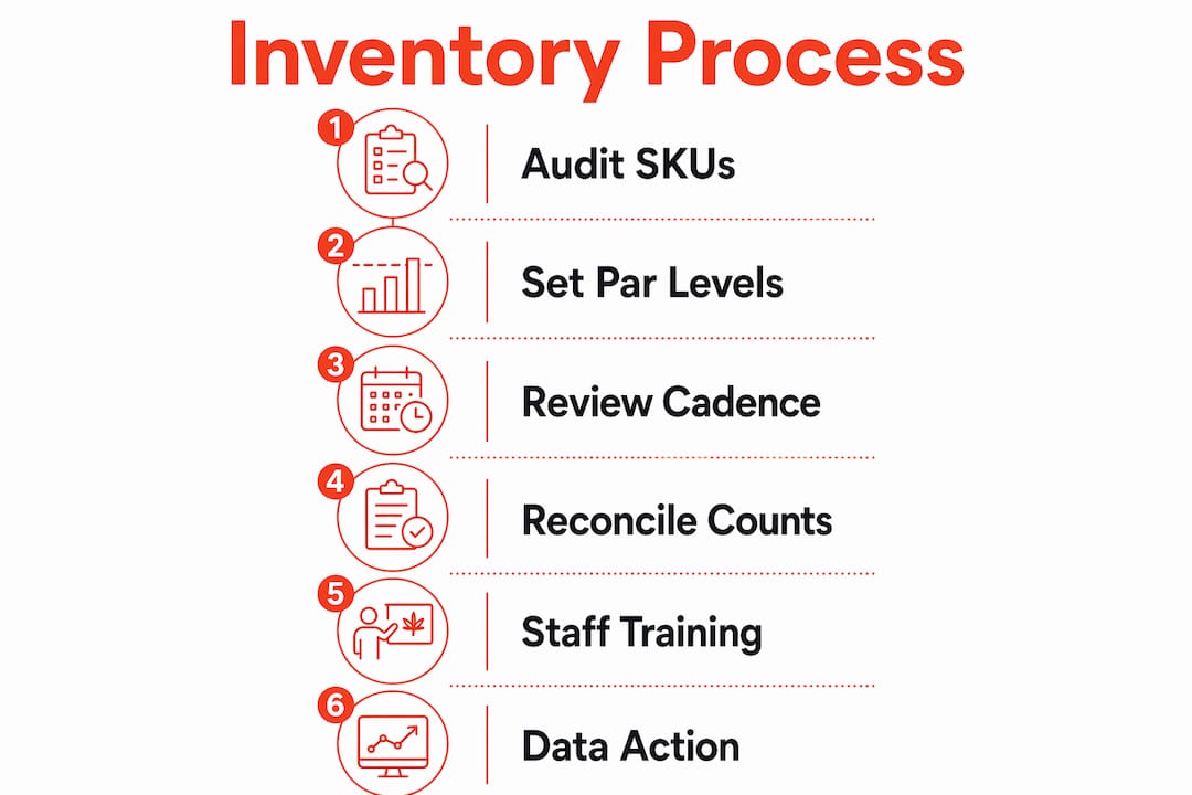 Infographic showing inventory management steps