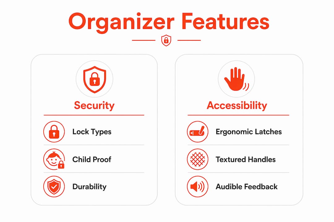 Infographic comparing security and accessibility features