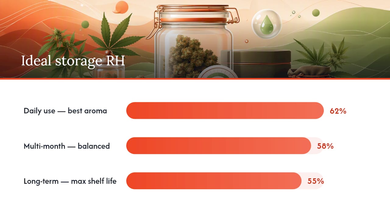 Diagram comparing humidity levels and storage trade-offs