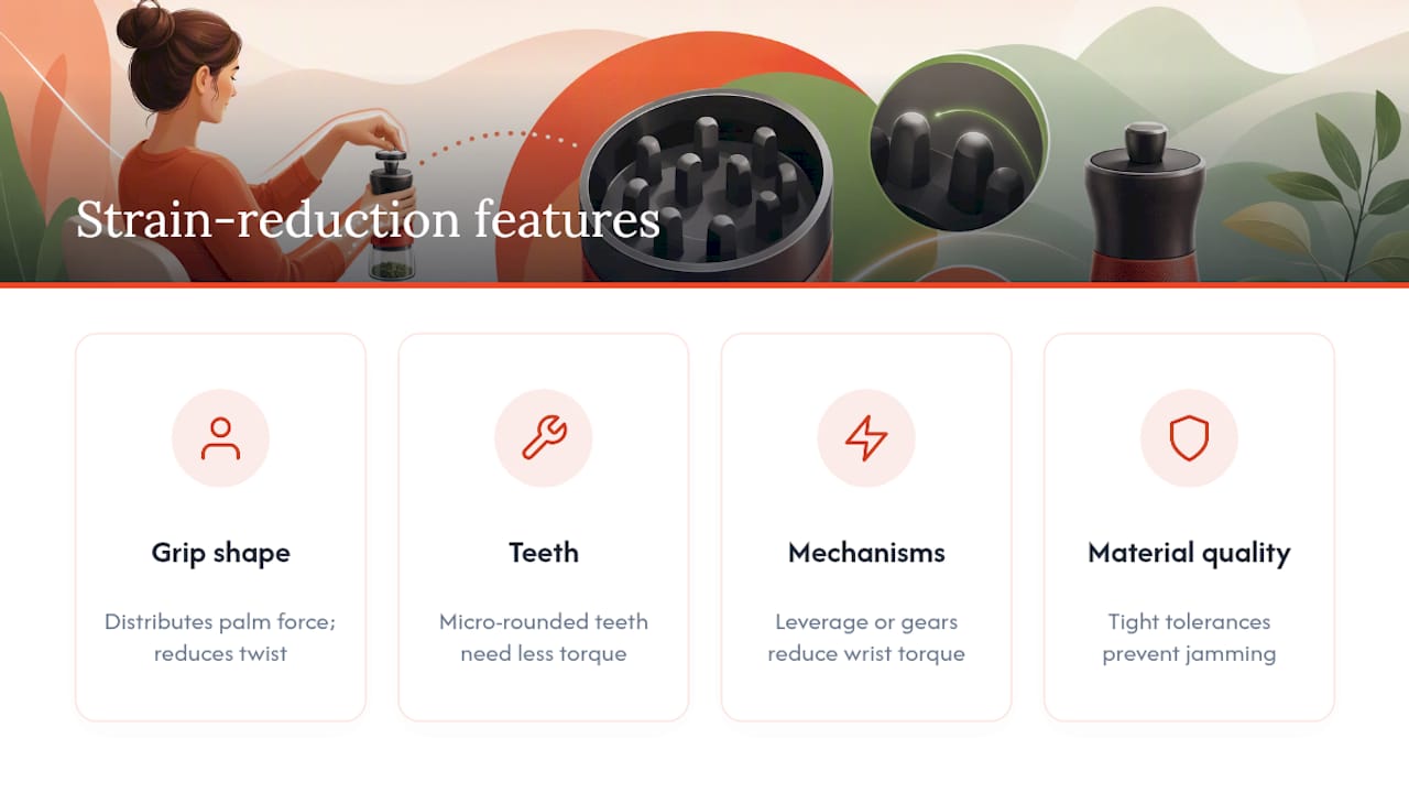 Four ergonomic grinder design features