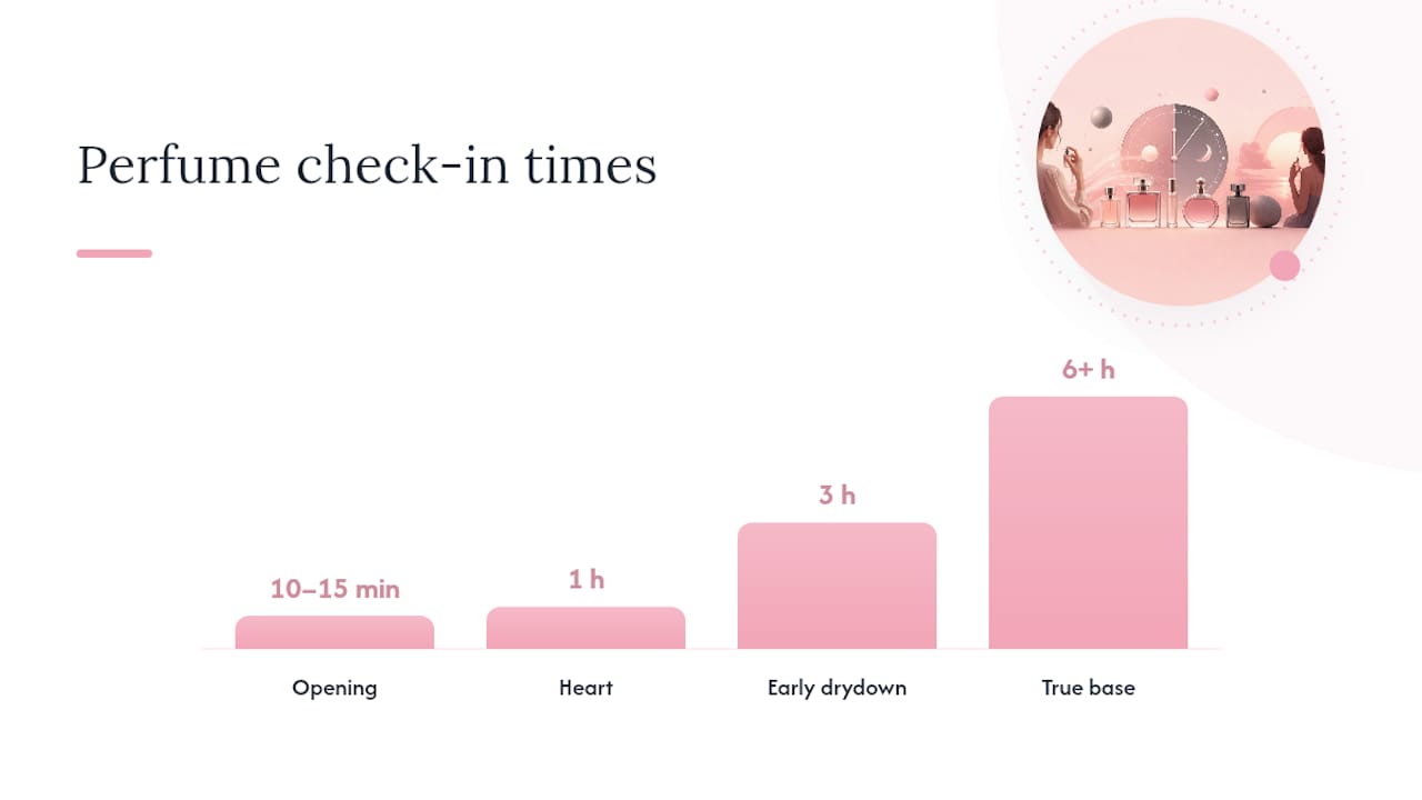 How do you test a perfume properly on your own skin? — overview diagram