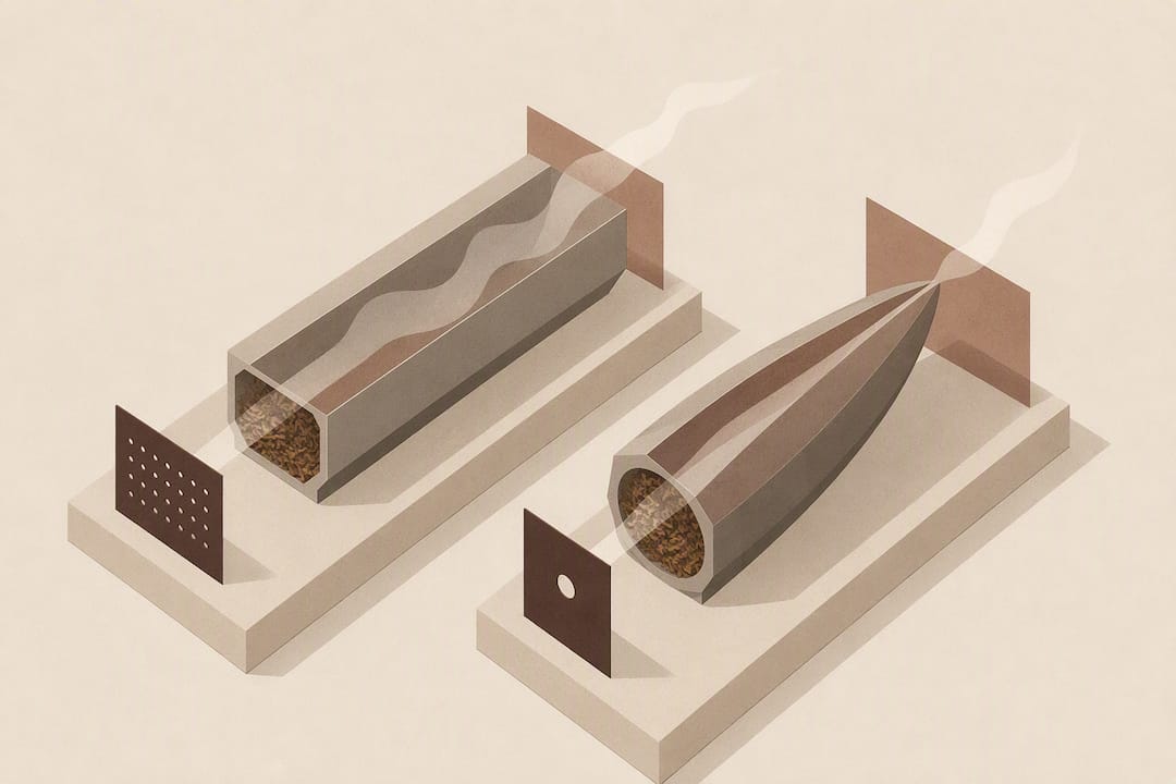 Isometric comparison of tapered and straight cigar forms
