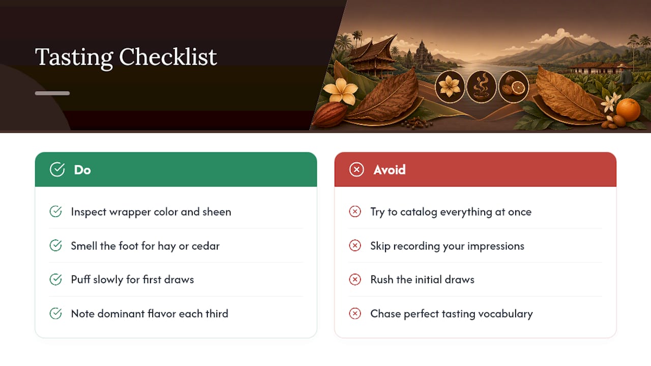 A Practical Checklist for Tasting Sumatra Cigars — overview diagram