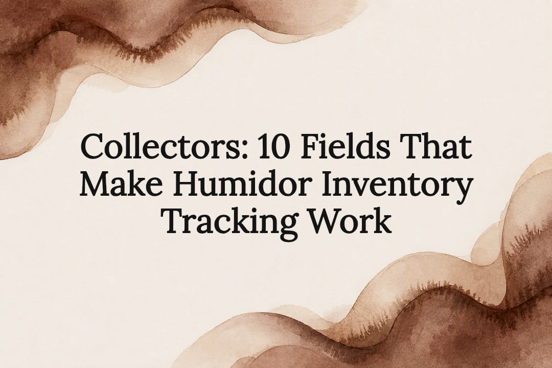 Decorative humidor inventory title card
