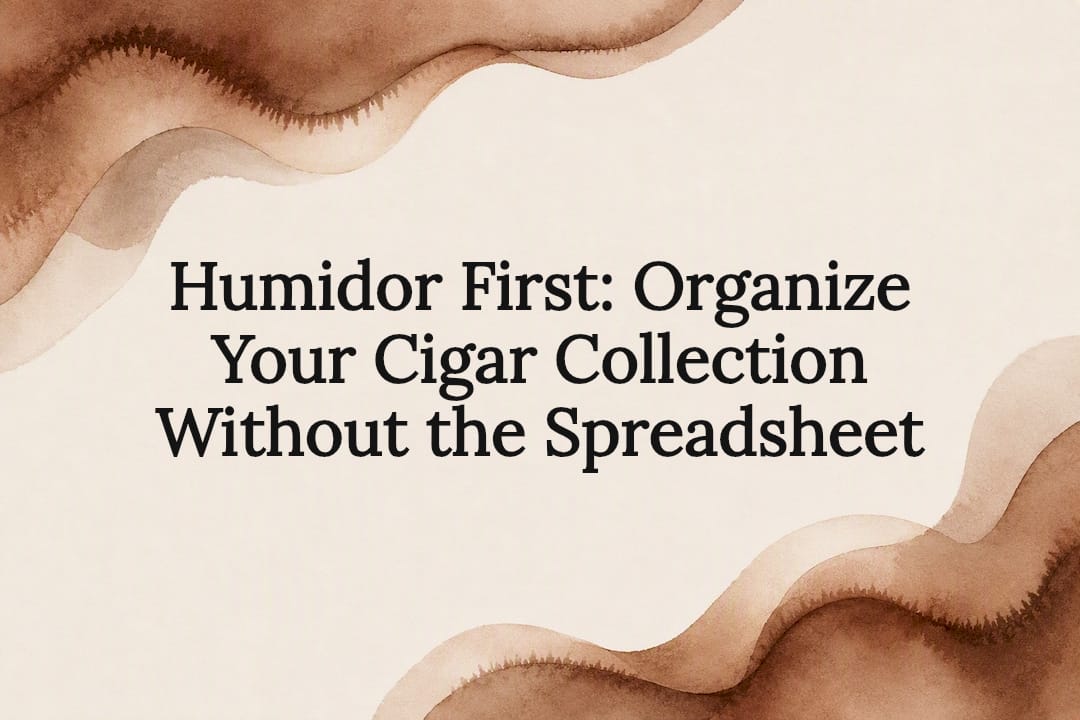 Decorative humidor organization title card