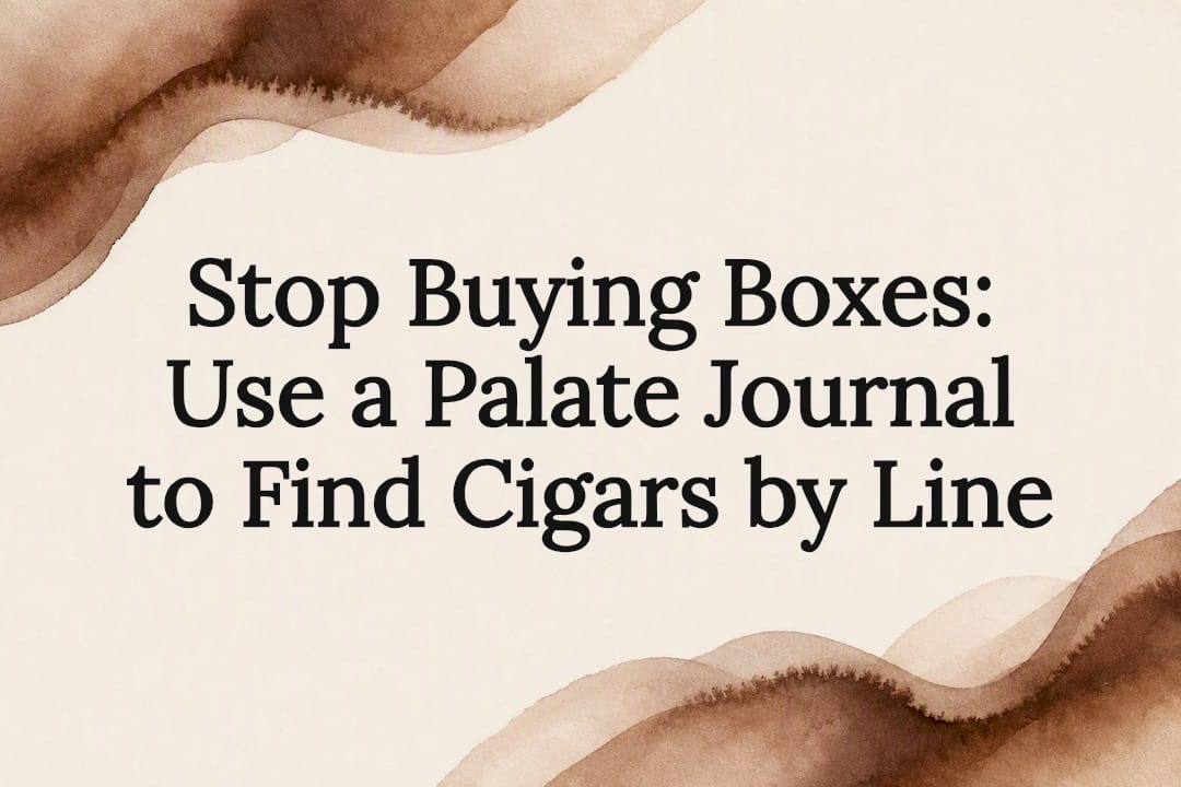 Decorative watercolor cigar discovery title card