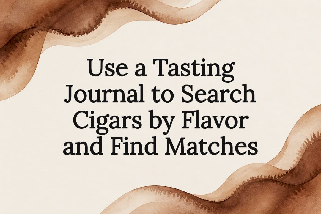 Decorative cigar tasting journal title card