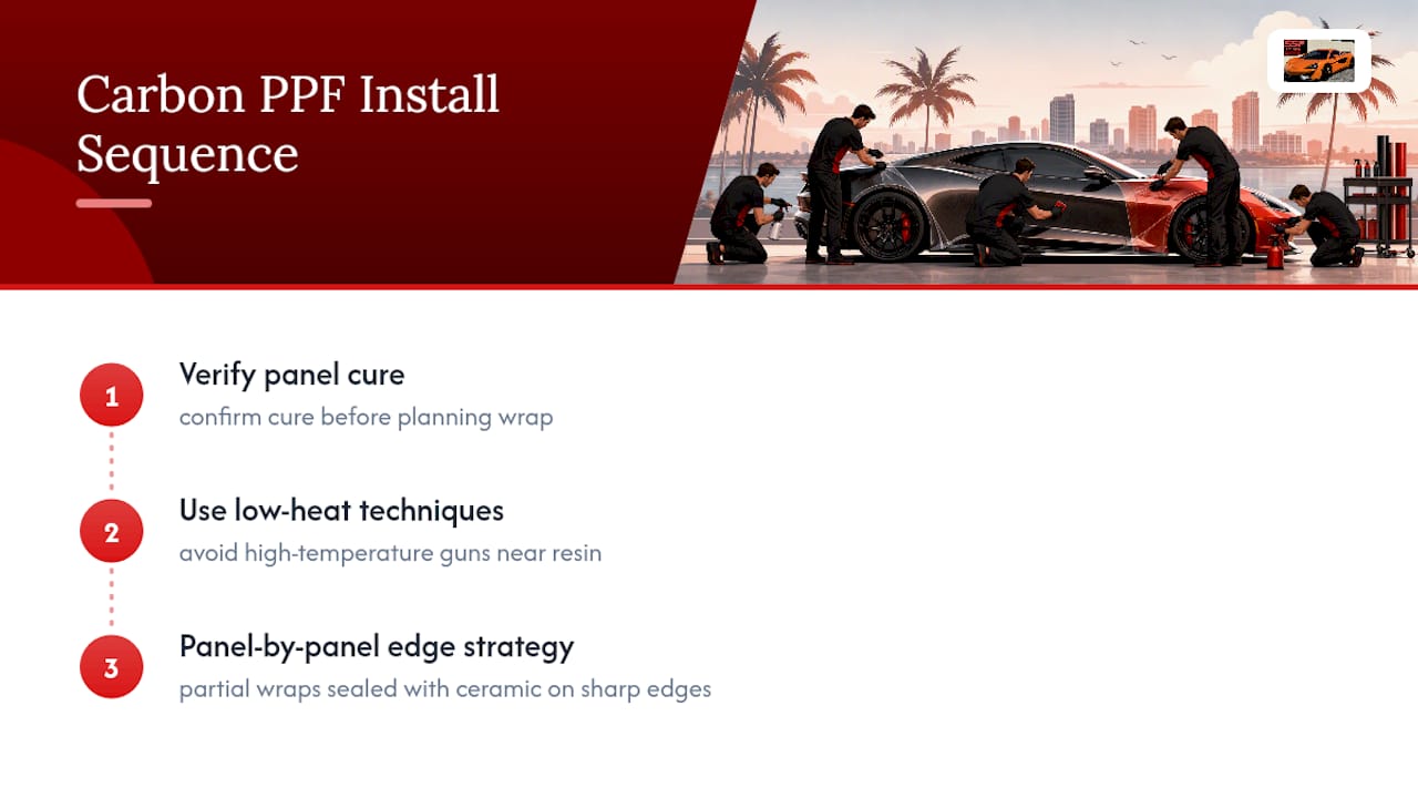 Three-step low-heat PPF installation process