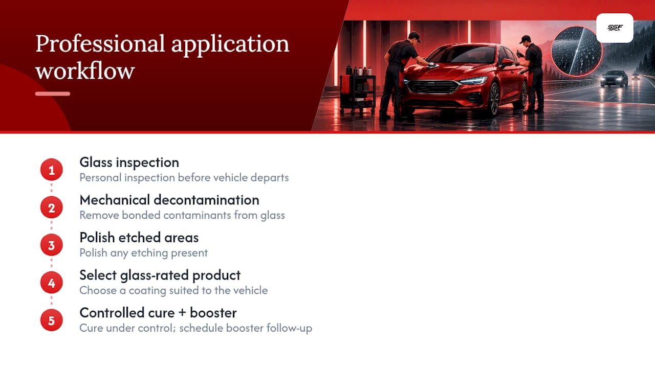 Five stages of professional glass coating