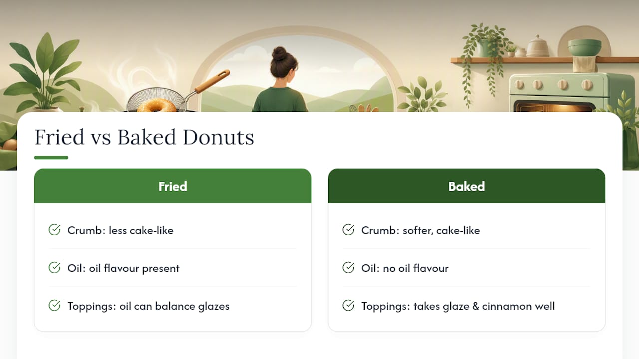 Fried and baked donut comparison