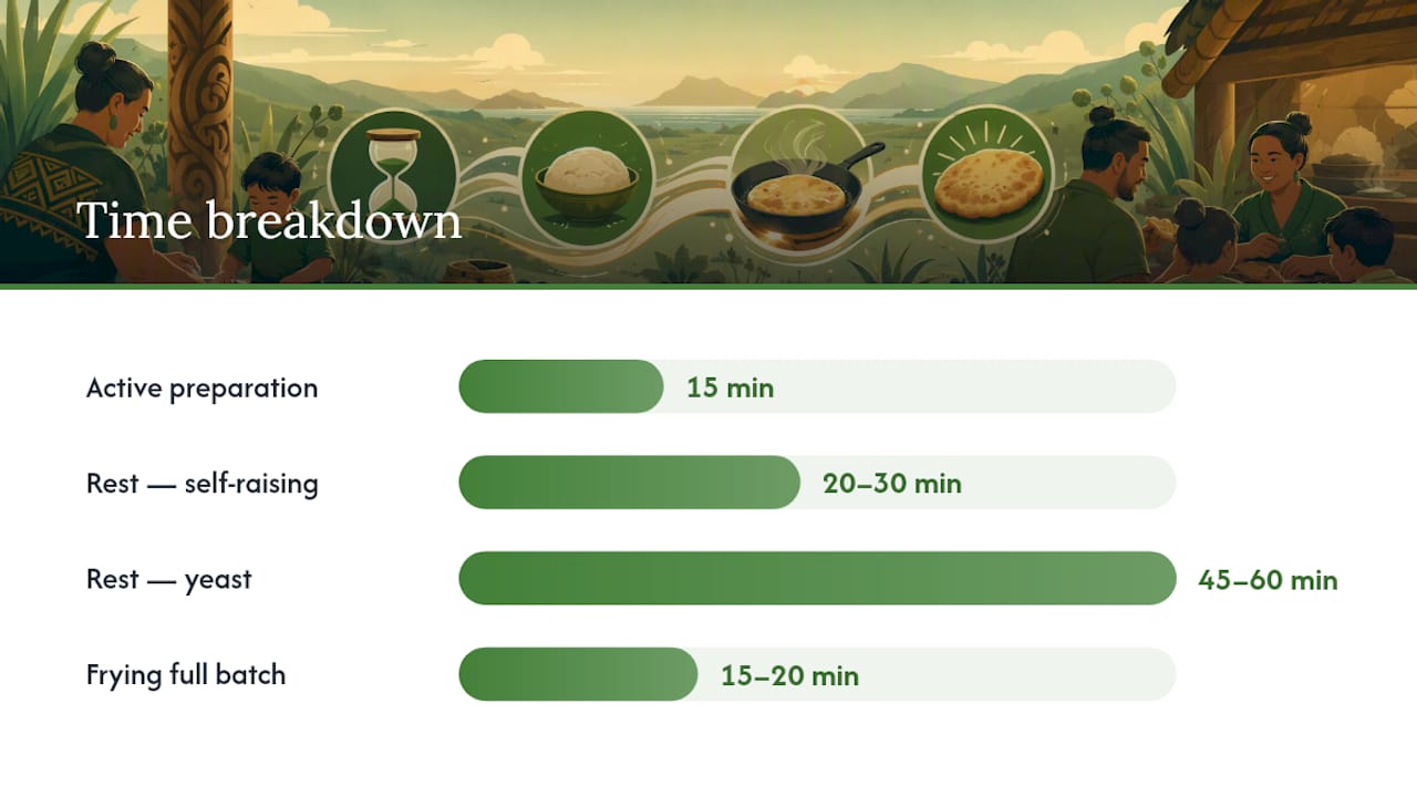 Māori fried bread preparation timeline