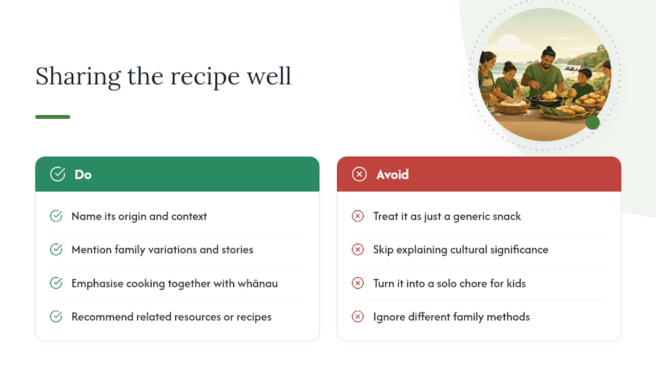 A note on sharing this recipe well — overview diagram