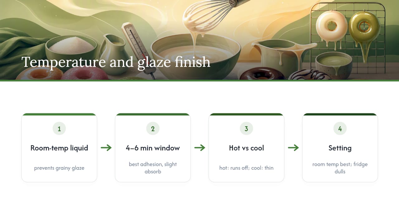 Donut glaze temperature and timing guide