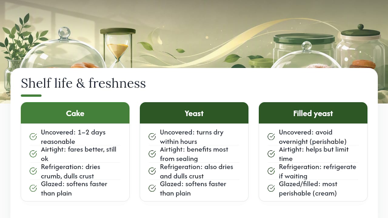 Typical shelf life and freshness differences — overview diagram