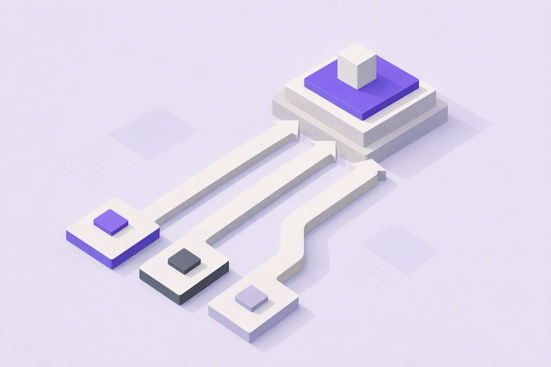 Isometric pathways converging on a chat destination
