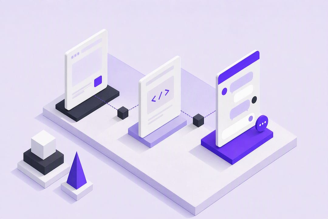 Isometric live chat setup title card