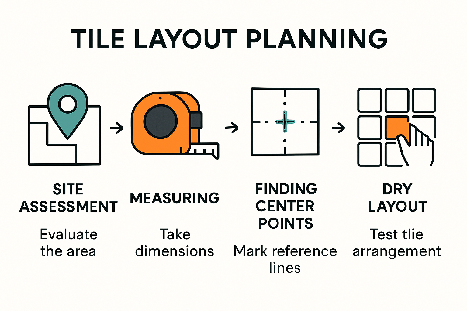 Steps for successful tile layout planning infographic