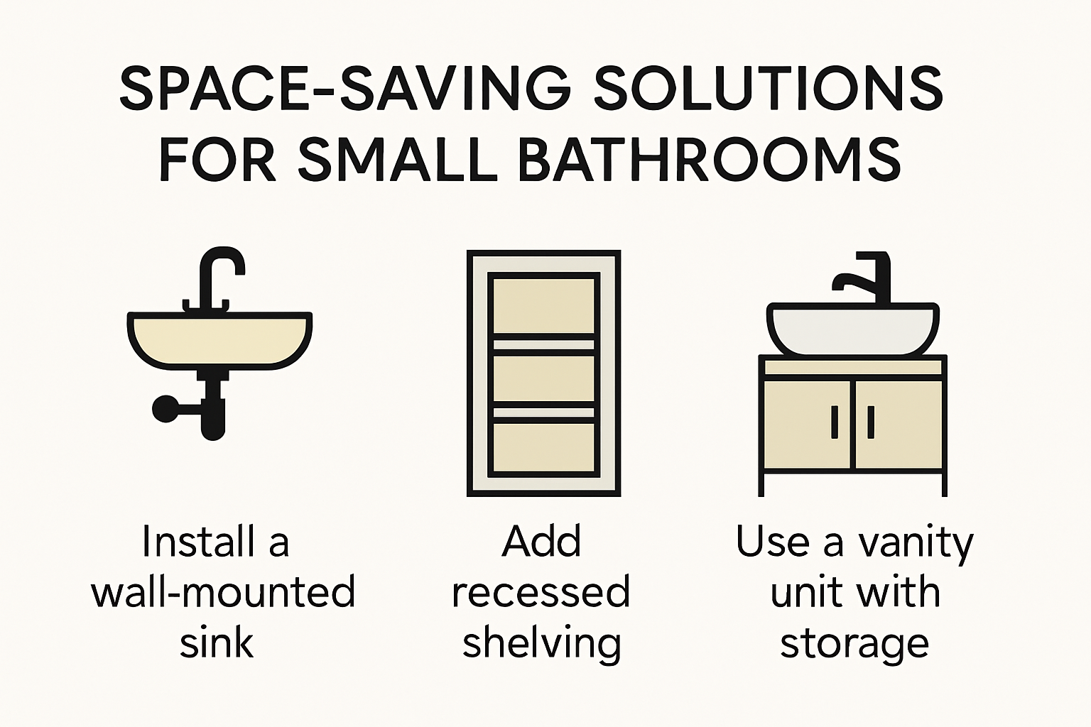 Infographic with space-saving bathroom renovation ideas