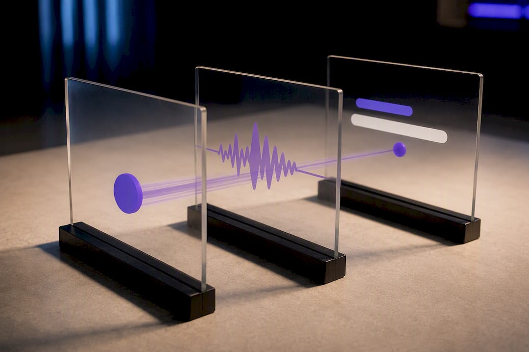 Three aligned layers forming a video hook