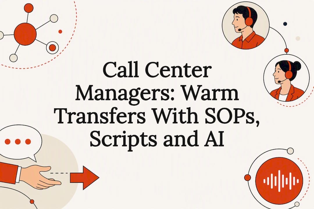 Warm transfer call title card