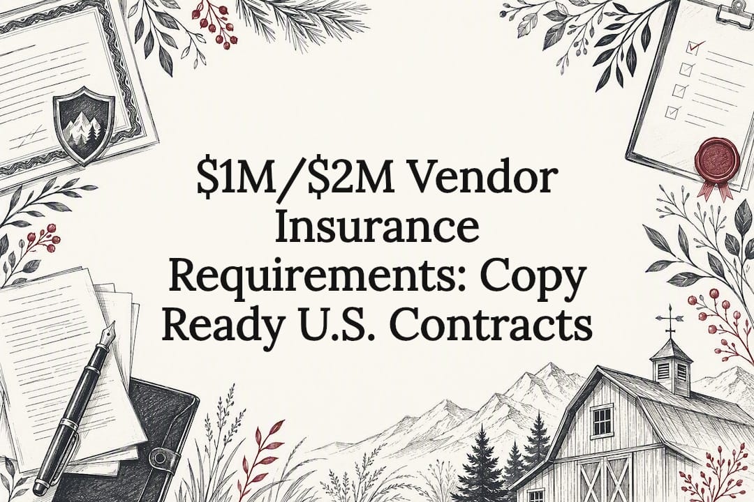 Decorative vendor insurance title card illustration