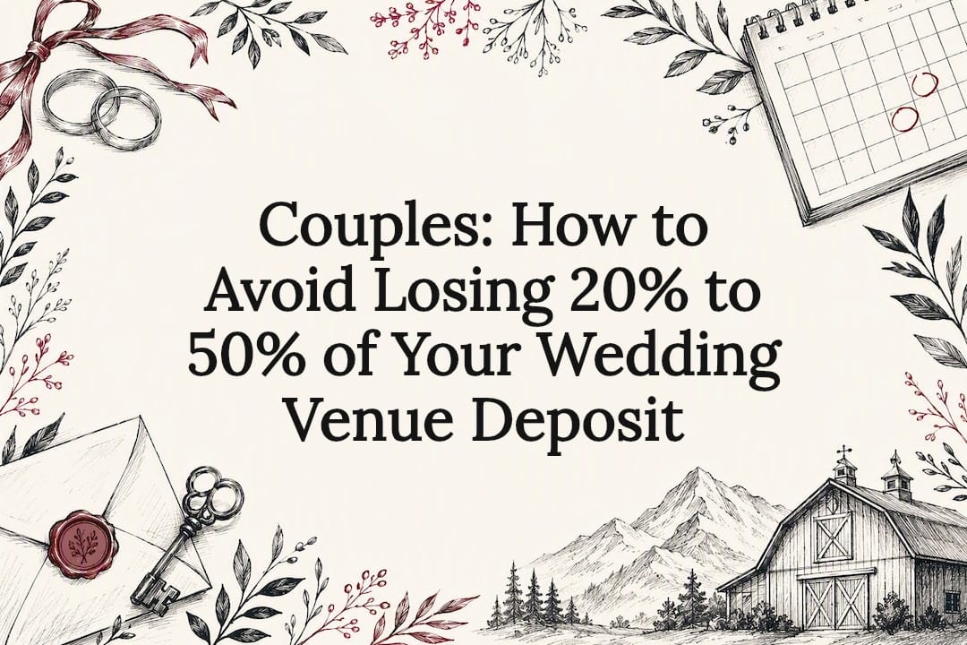 Decorative wedding deposit title card