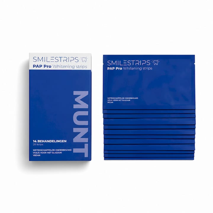 PAP Pro Whitening Strips van Polarsmile, peroxidevrij met hydroxyapatite