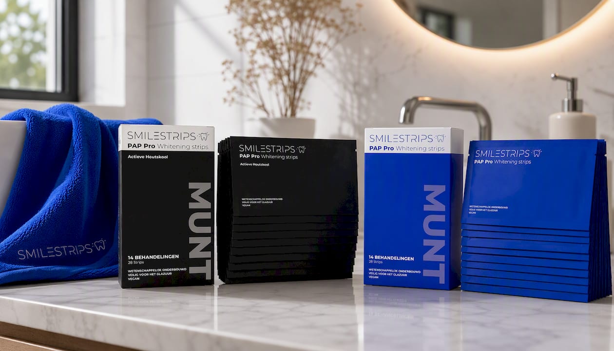 PAP Pro + Actieve Houtskool Whitening Strips van Polarsmile