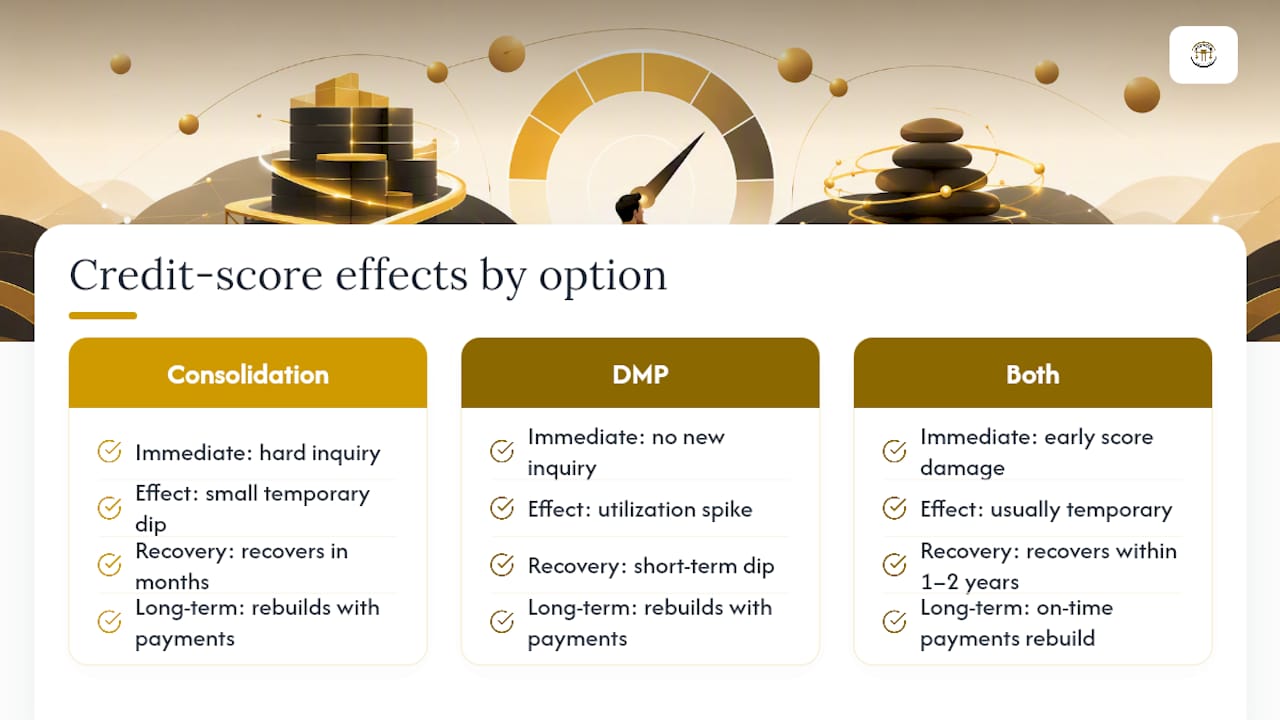 What Each Option Does to Your Credit Score — overview diagram