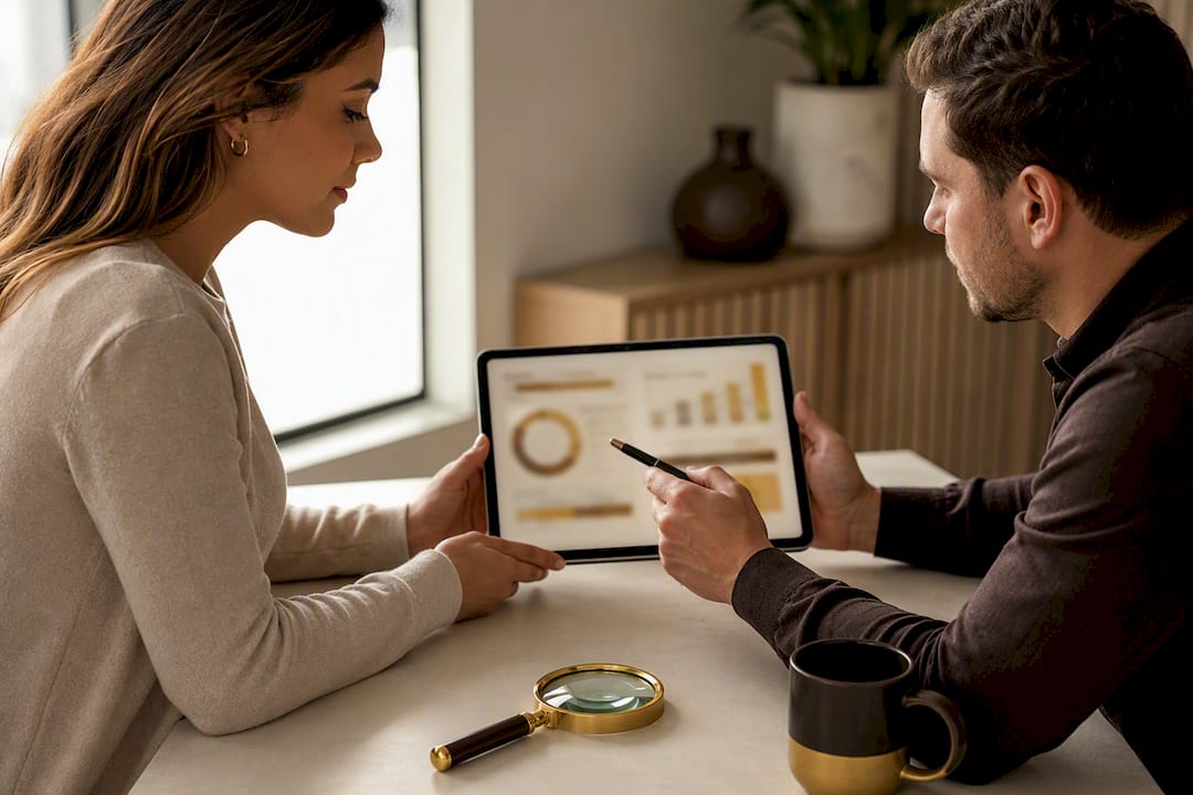 Counselor and consumer verifying credit inquiry