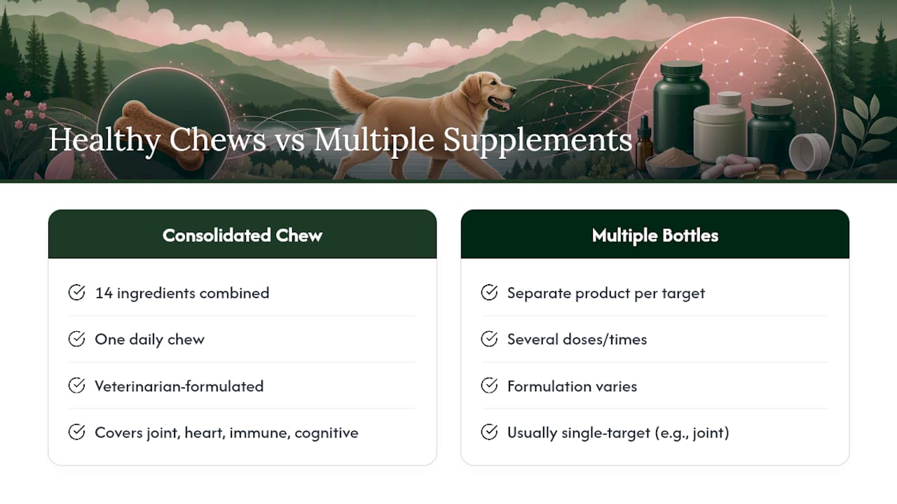 Where Healthy Aging Chews Fit Into This Guide's Criteria — overview diagram