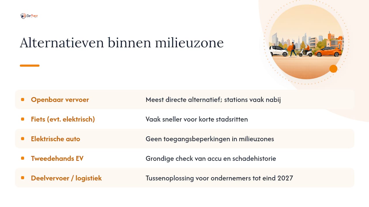 Welke alternatieven heb je binnen een milieuzone? — overview diagram