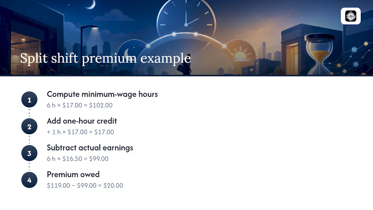 Split shift premium formula and example