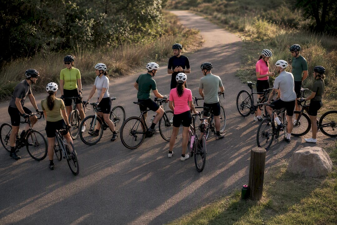 Cyclists separated into pace groups