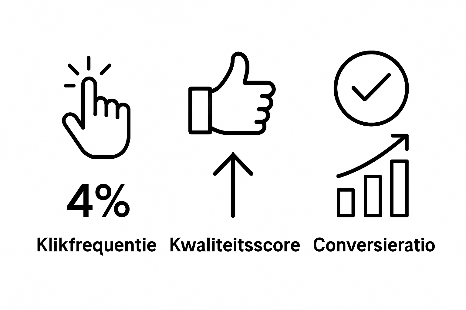 infographic showing CTR, quality score, and conversion rate comparison for Google Ads