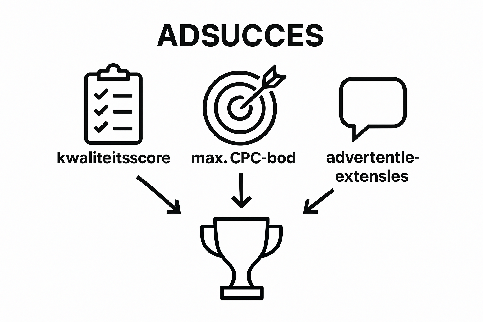 Drie visuele factoren van Google Ads succes in één overzicht