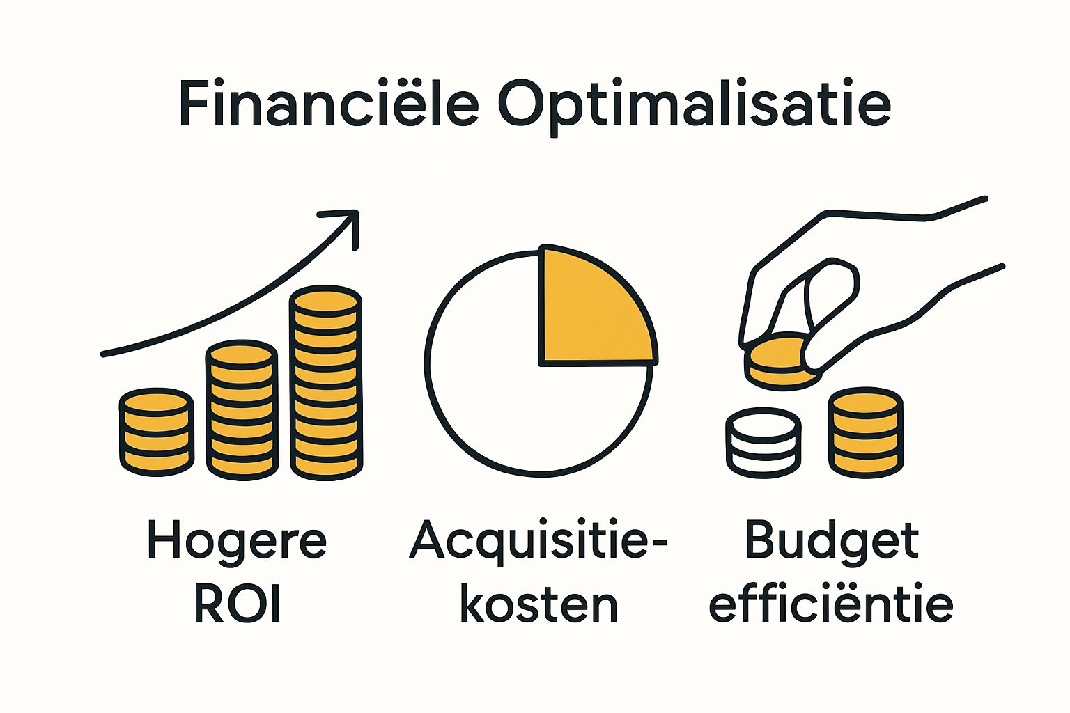 Infographic toont ROI, lagere acquisitiekosten, budget efficiëntie