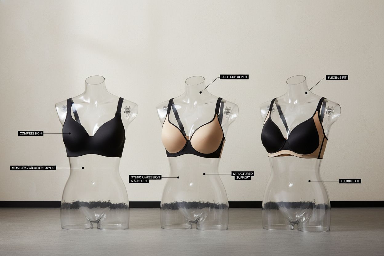 different shapewear bras
