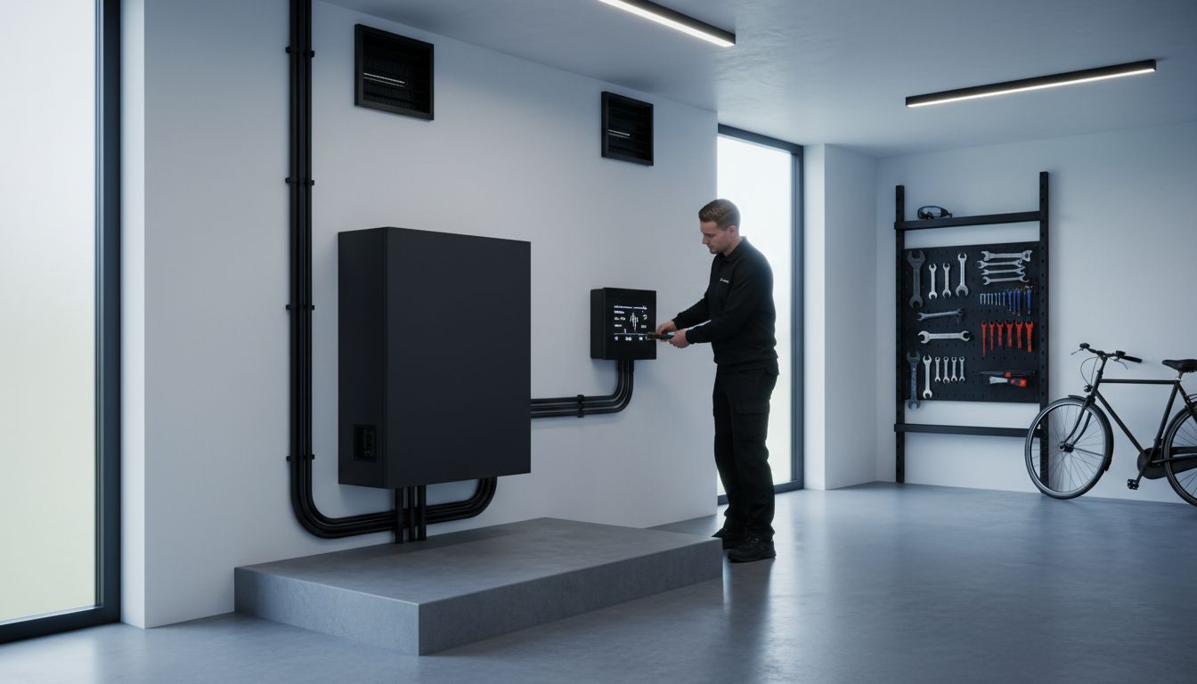 moderne thuisbatterij montage