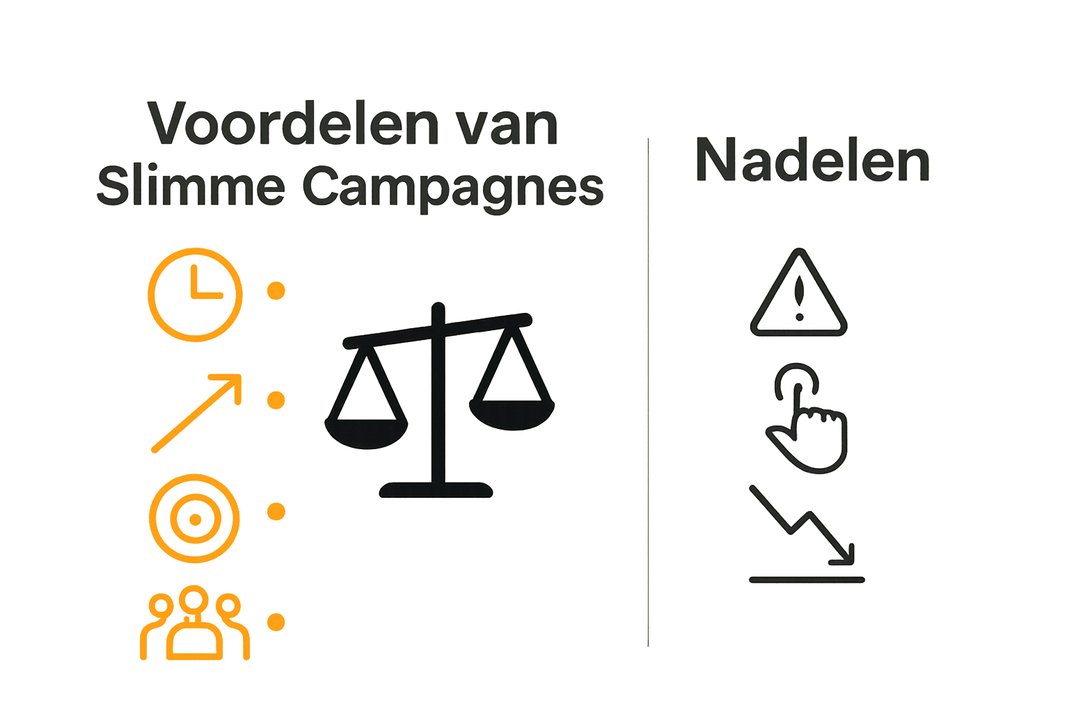 Infographic met voordelen en nadelen van slimme campagnes