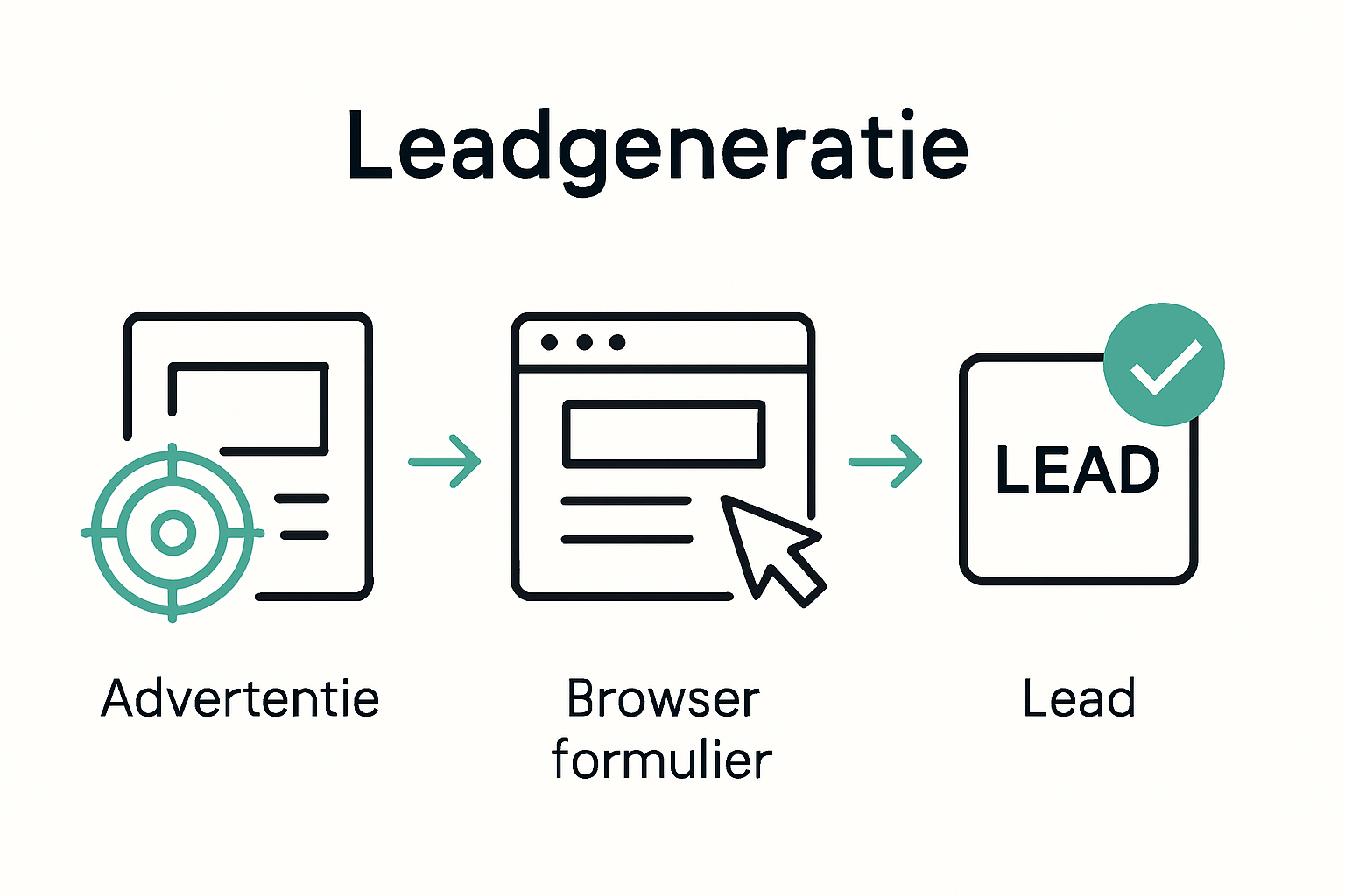 Infographic Google Ads lead process steps