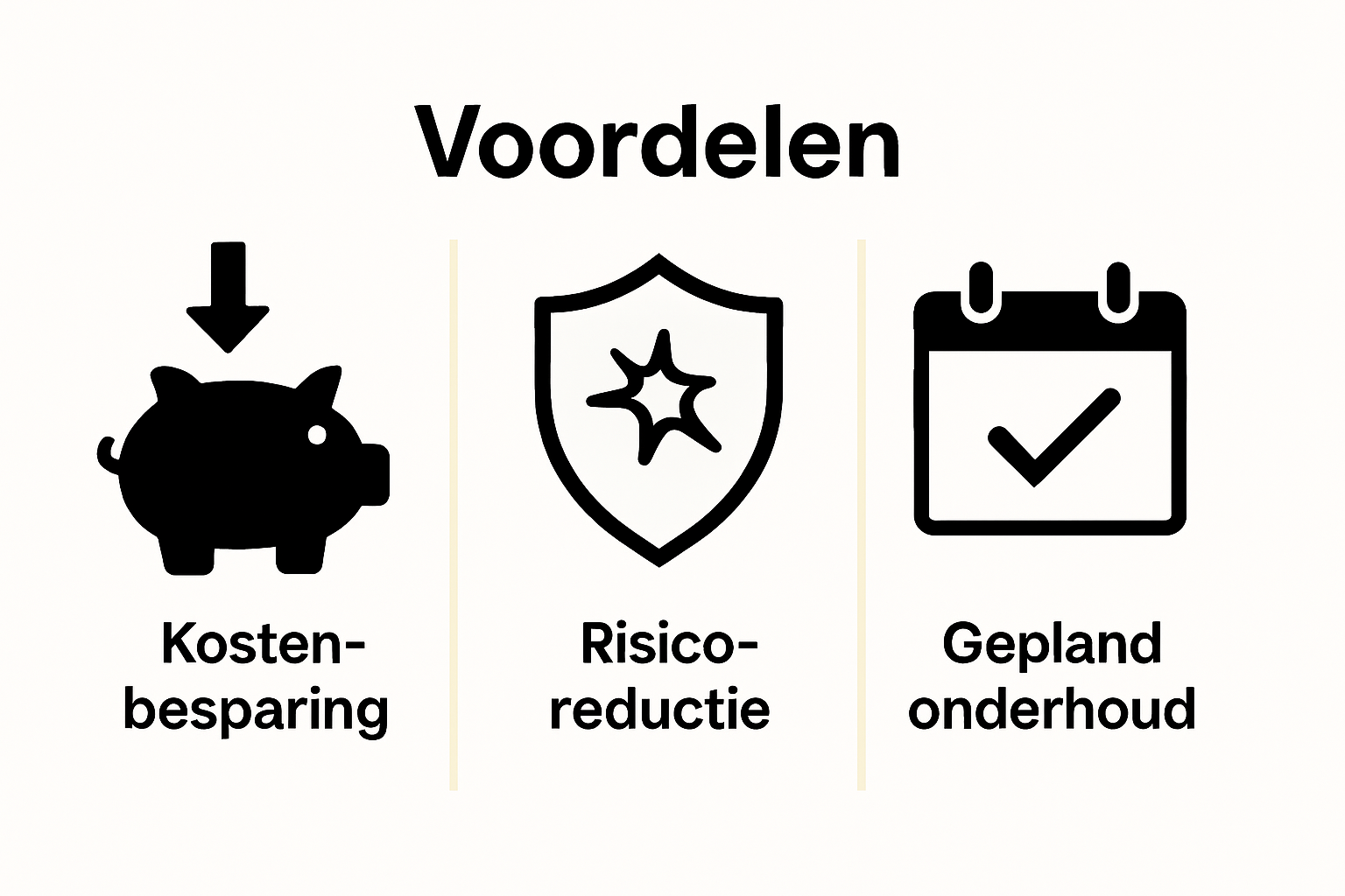 Infographic comparing costs, risks, and scheduling of maintenance