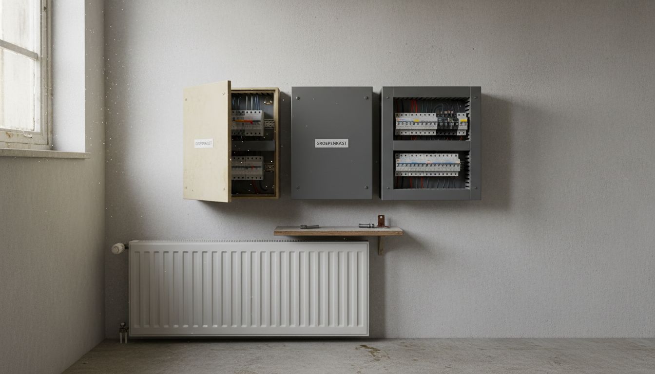 Old and new groepenkast types side by side