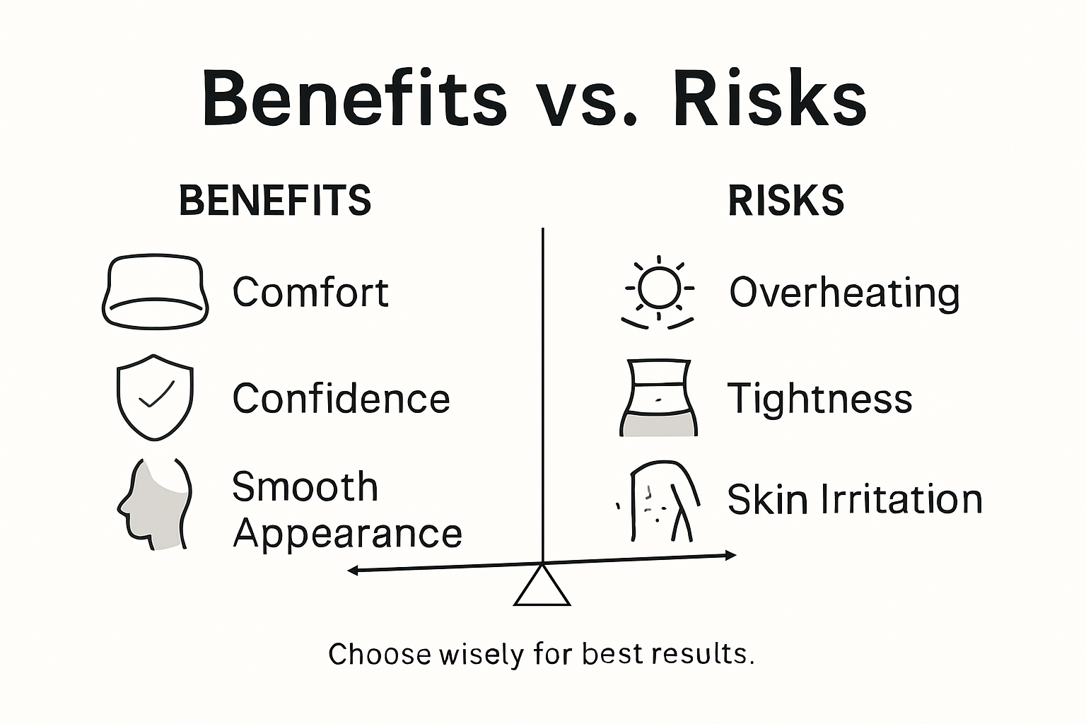 Infographic comparing shapewear benefits and risks