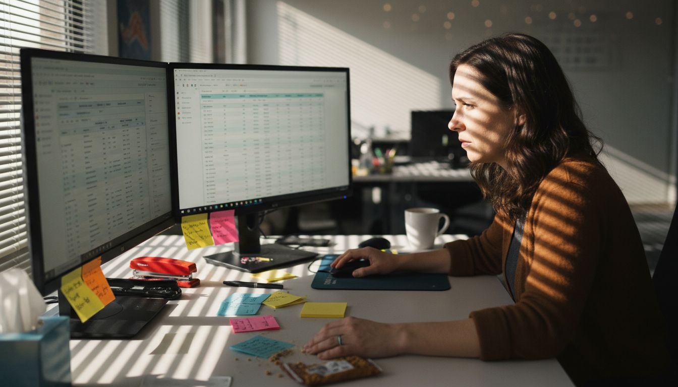 Woman examines Google Ads campaign data