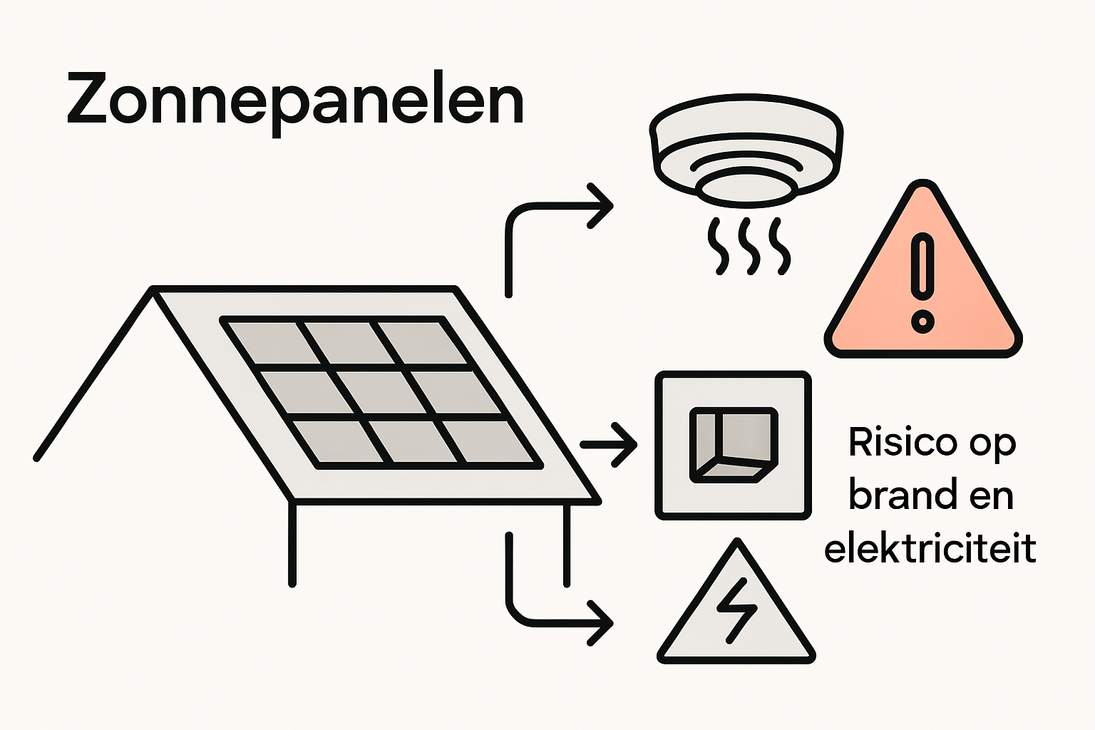 Infographic: brandveiligheid en elektrische gevaren bij zonnepanelen