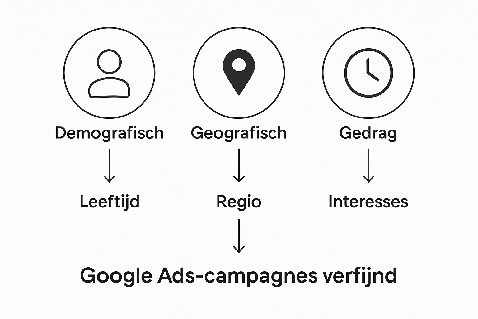 Infographic: Overzicht van de verschillende Google Ads targeting mogelijkheden