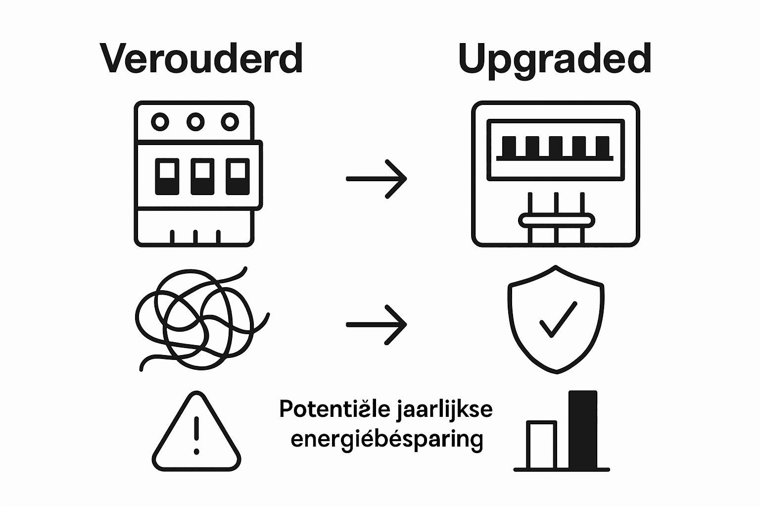 Overzichtelijke infographic met de voordelen van het upgraden van je elektrische installatie