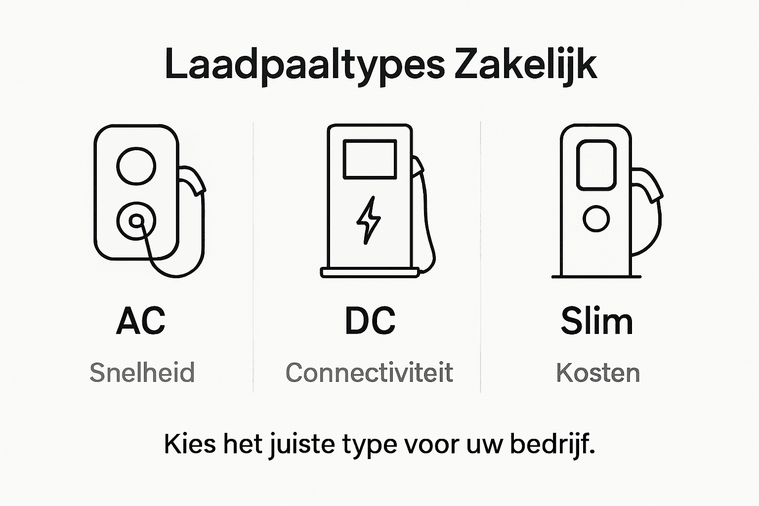 Infographic: een duidelijk overzicht van de verschillende soorten laadpalen en hoe ze werken